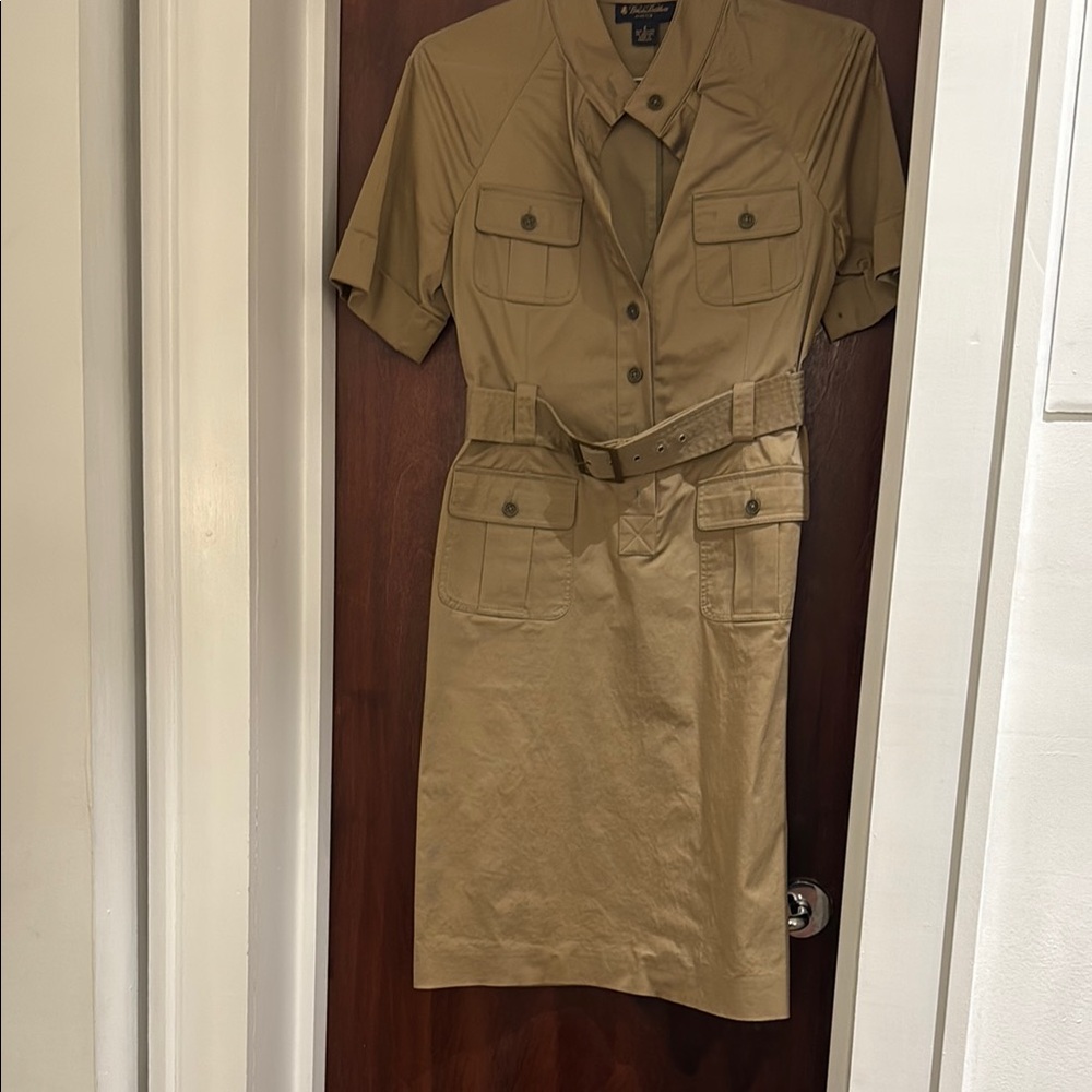 Brooks Brothers Tan Belted Shirt Dress